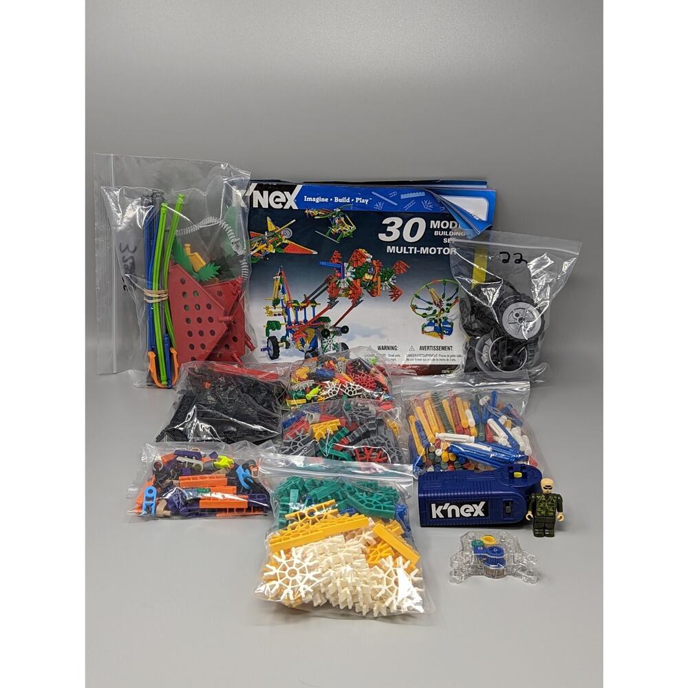 k'Nex Multi-Motor Lot of 625 Ferris Wheel Robot Satellite Rocket Car Truck Knex